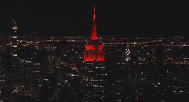 Empire State Building lit red for Chinese New Year