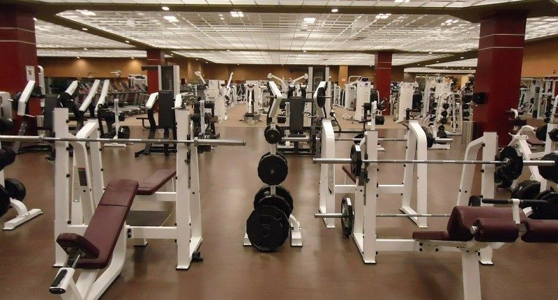 empty gym equipment on floor
