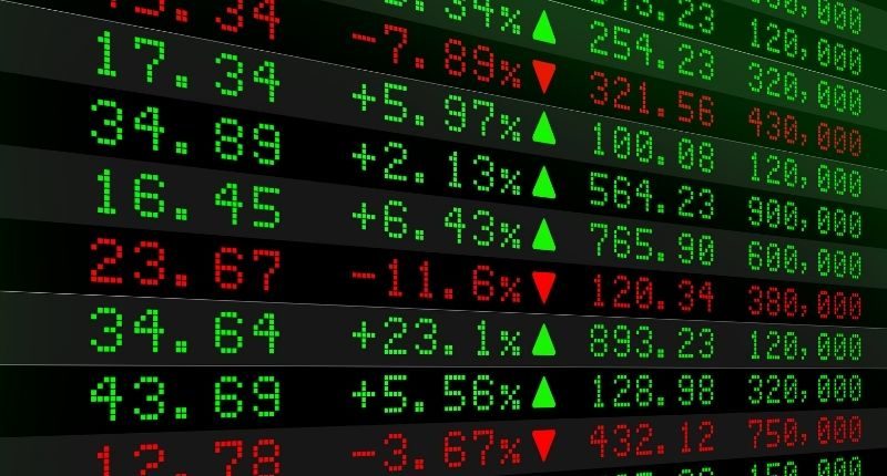 stock market chart green a lot of it