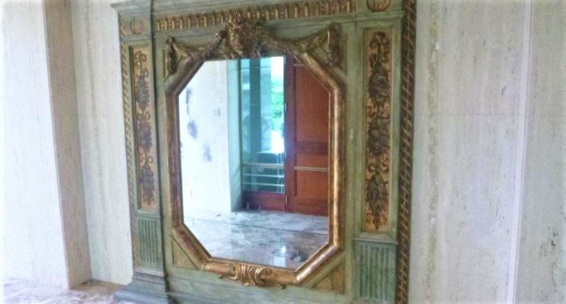 C19th French Brasserie Carved Timber Ornate Mirror