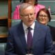 Anthony Albanese parliament dispatch box speaking
